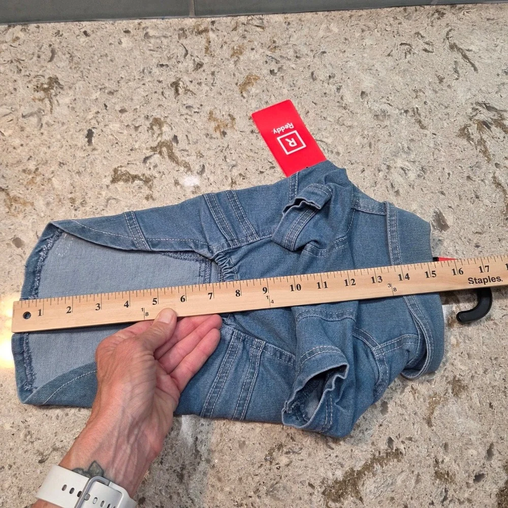 Reddy Dog Dress Medium Blue Denim Jean Jacket Style Snap Button Pet Apparel NEW‎